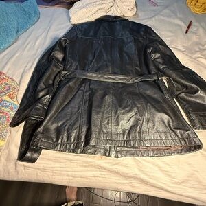 Wilsons Leather Women's Black Belted Jacket